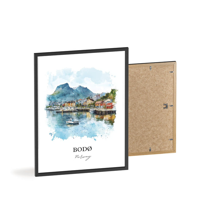 Bodø, Norway – Watercolor Art Print