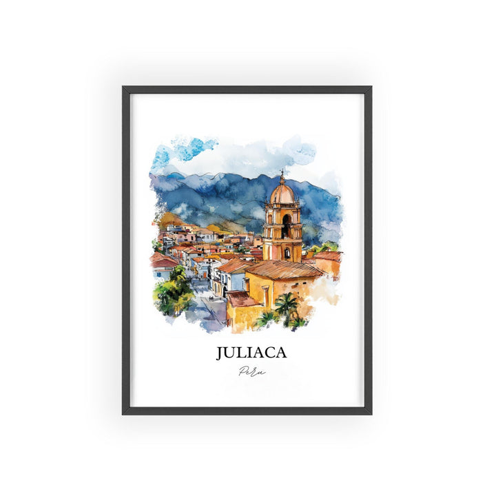 Juliaca Peru Wall Art, Juliaca Print, Peru Watercolor Art, Juliaca Peru Gift, Travel Print, Travel Poster, Housewarming Gift