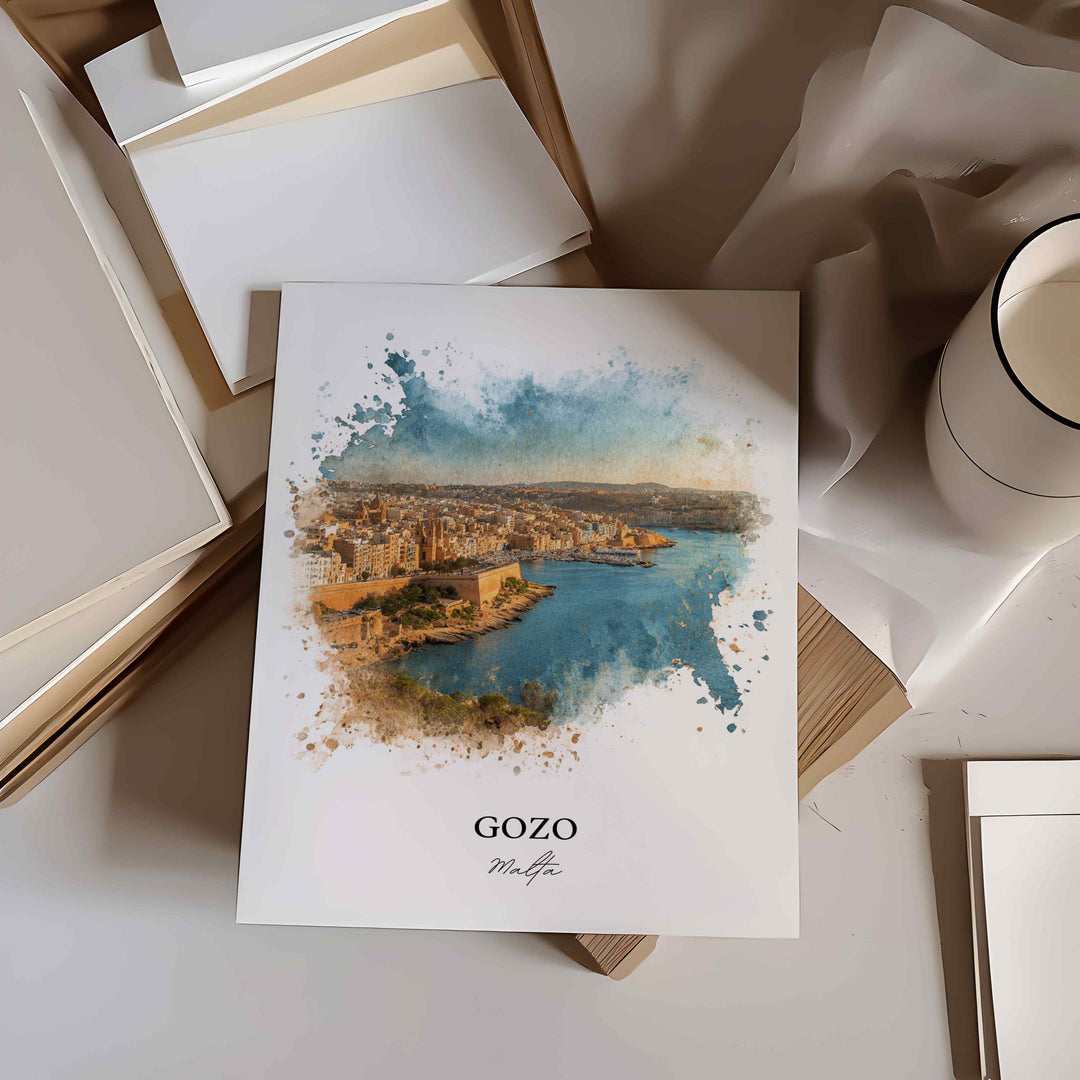 Gozo, Malta – Watercolor Art Print