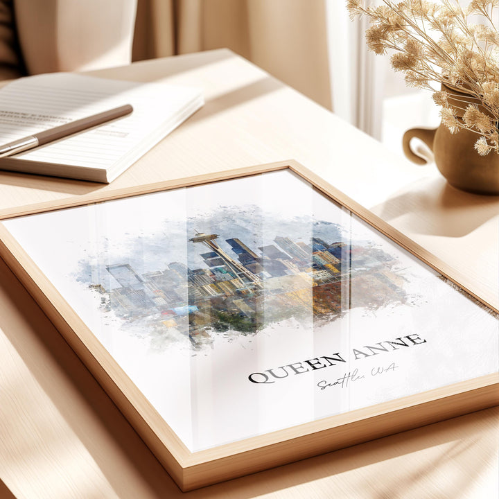 Queen Anne, Washington – Watercolor Art Print