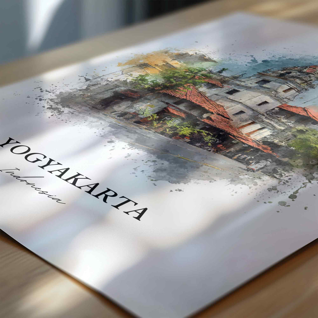 Yogyakarta, Indonesia – Watercolor Art Print