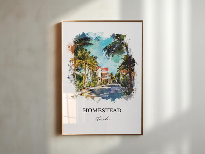Homestead, Florida, USA – Watercolor Art Print