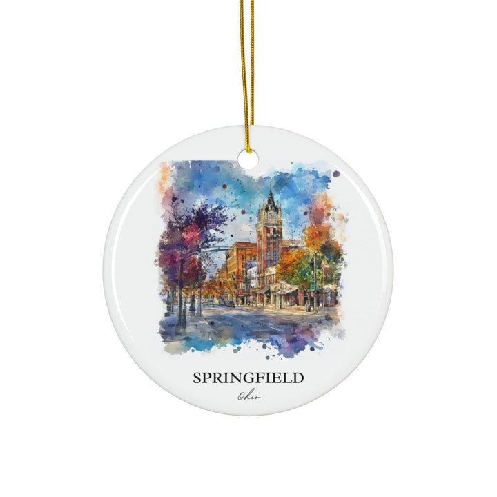 Springfield Ohio Ornament: Unique Springfield OH Souvenir, Springfield OH Xmas Decor, and Authentic Ohio Gift