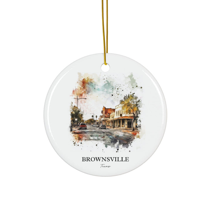 Brownsville TX Ornament: Unique Brownsville Souvenir, Brownsville Texas Xmas Decor, and Authentic Texas Gift