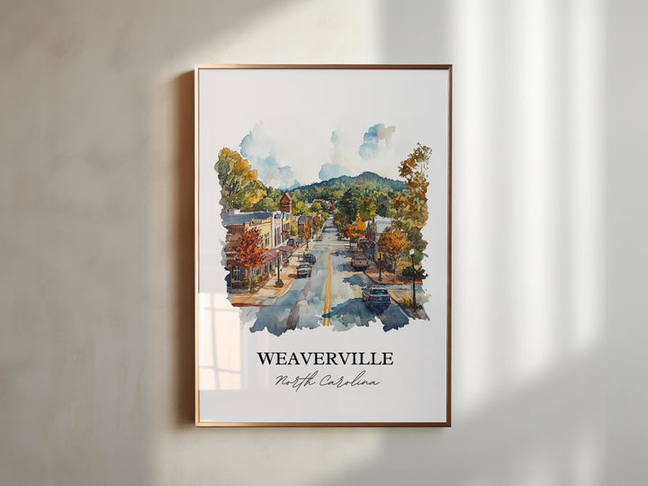 Weaverville NC Wall Art, Buncombe County Print, North Carolina Artwork, Weaverville Gift, Travel Print, Travel Poster, Housewarming Gift