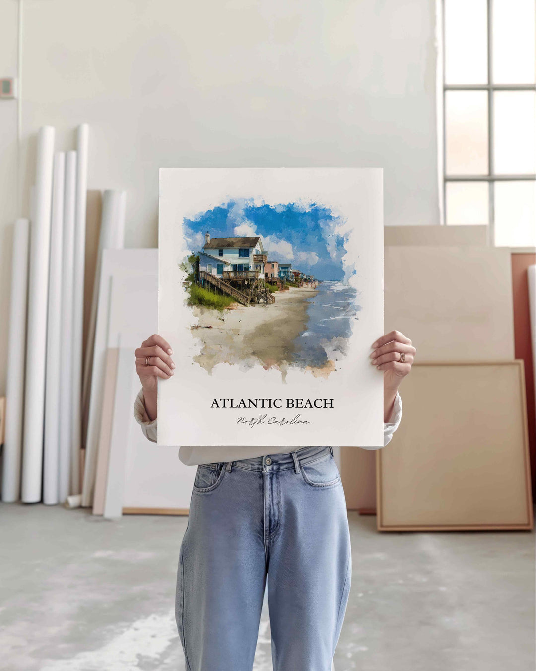 Atlantic Beach, NC – Watercolor Art Print