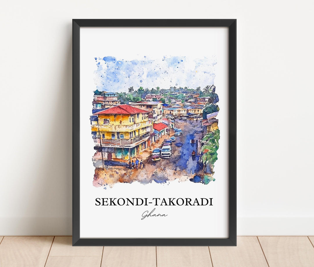 Sekondi-Takoradi, Ghana – Watercolor Art Print