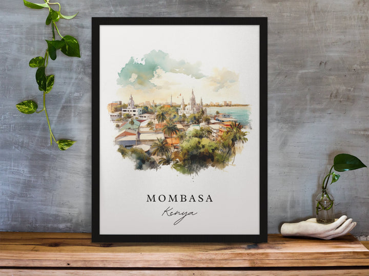 Mombasa Kenya wall art - Kenya, Mombasa poster, Mombasa Wedding gift, Kenya Birthday present, Custom Text, Personalised Gift