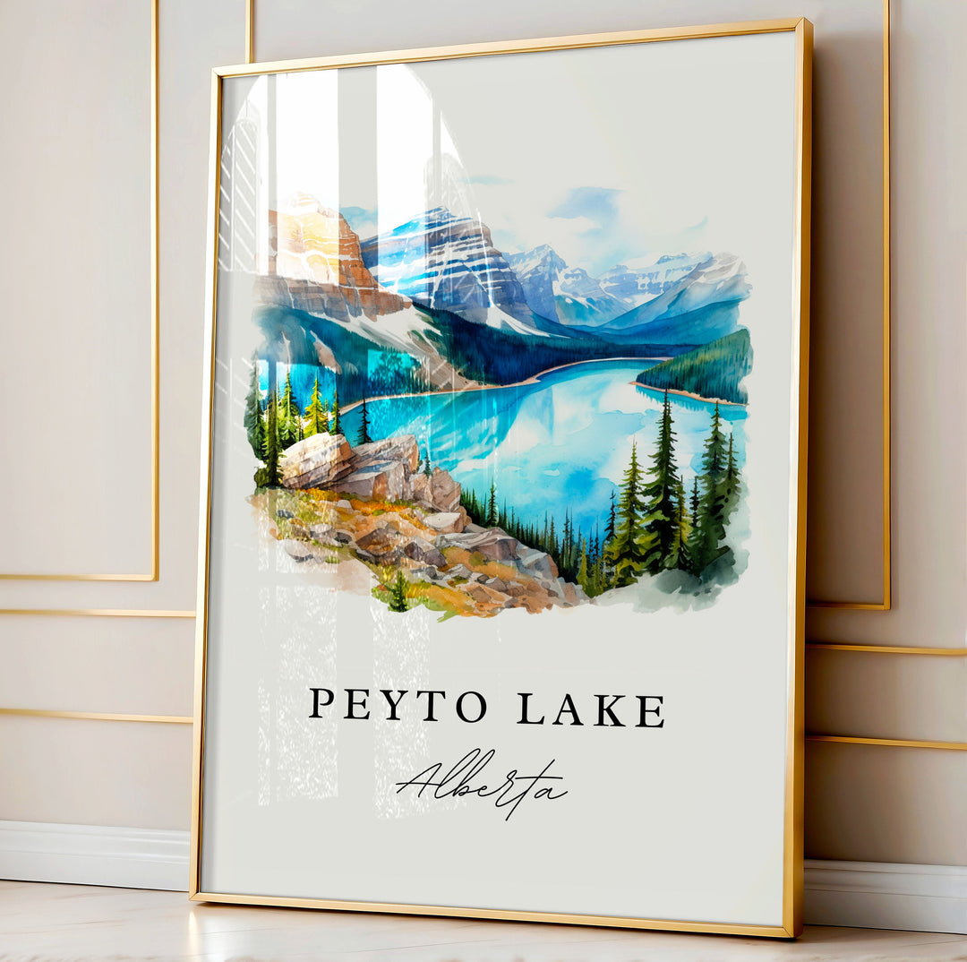 Peyto Lake Alberta wall art - Alberta, Peyto Lake poster print, Peyto Lake Wedding gift, Birthday present, Custom Text, Perfect Gift