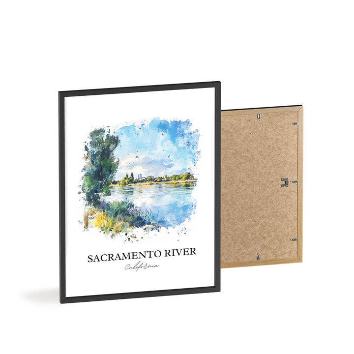 Sacramento River Wall Art, Sacramento Print, California Artwork, Sacramento River Gift, Travel Print, Travel Poster, Housewarming Gift