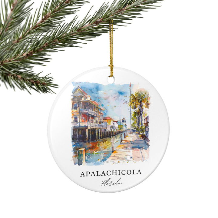 Apalachicola FL Ornament: Unique Apalachicola Souvenir, Apalachicola Xmas Decor, and Authentic Florida Gift