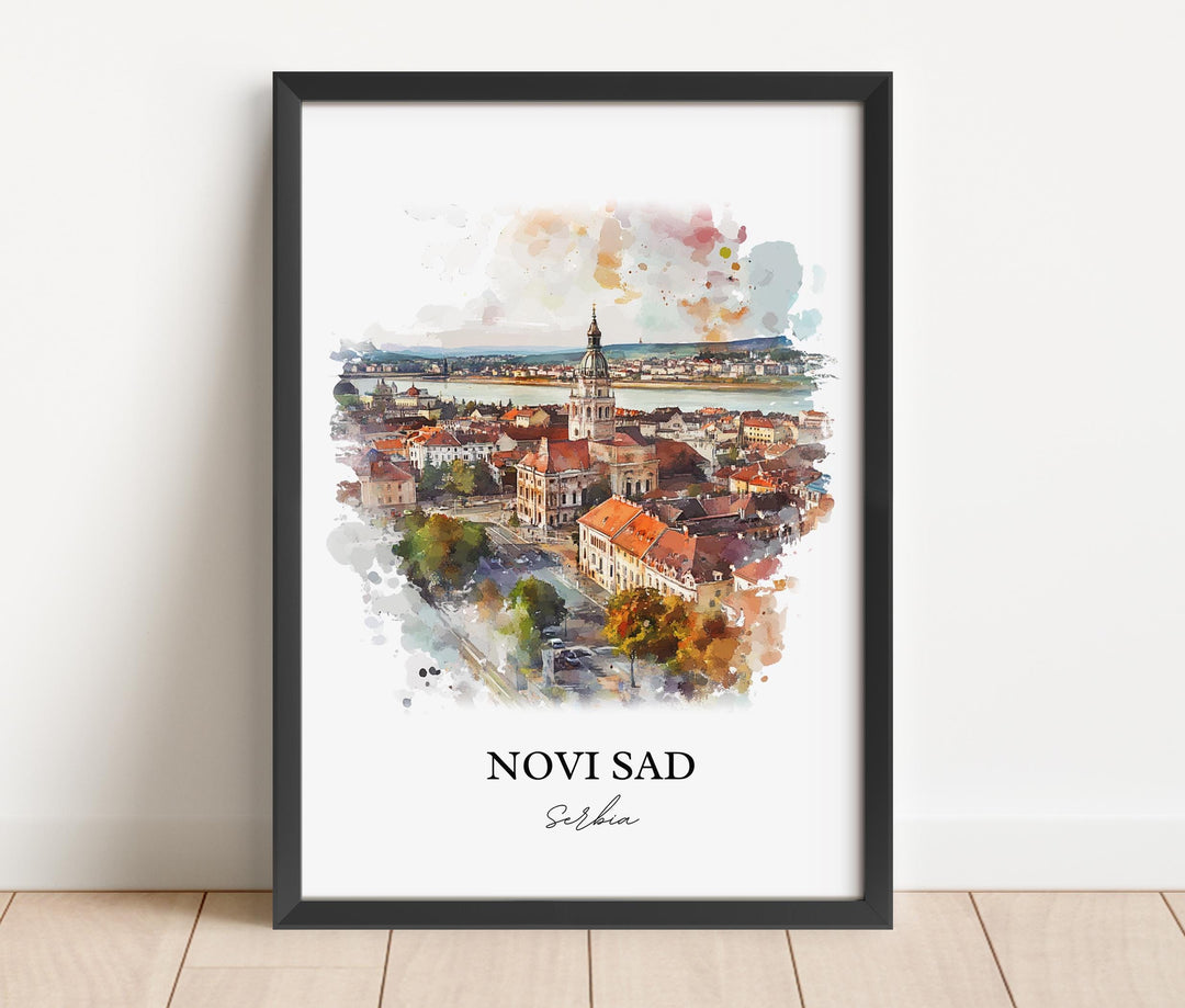 Novi Sad Wall Art, Vojvodina Province Print, Serbia Watercolor Art, Novi Sad Serbia Gift, Travel Print, Travel Poster, Housewarming Gift