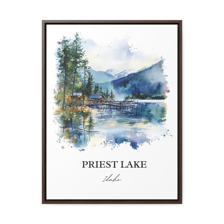 Priest Lake ID Wall Art, Priest River Idaho Print, Idaho Watercolor Art, Priest Lake Gift, Travel Print, Travel Poster, Housewarming Gift