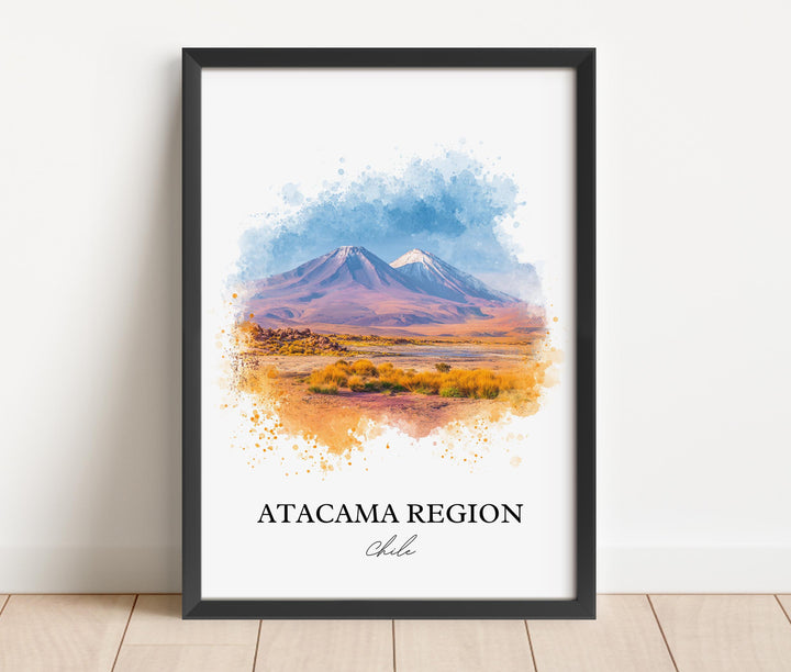 Atacama Region Wall Art, Atacama Print, Atacama Watercolor Art, Atacama Chile Gift, Chile Travel Print, Travel Poster, Housewarming Gift