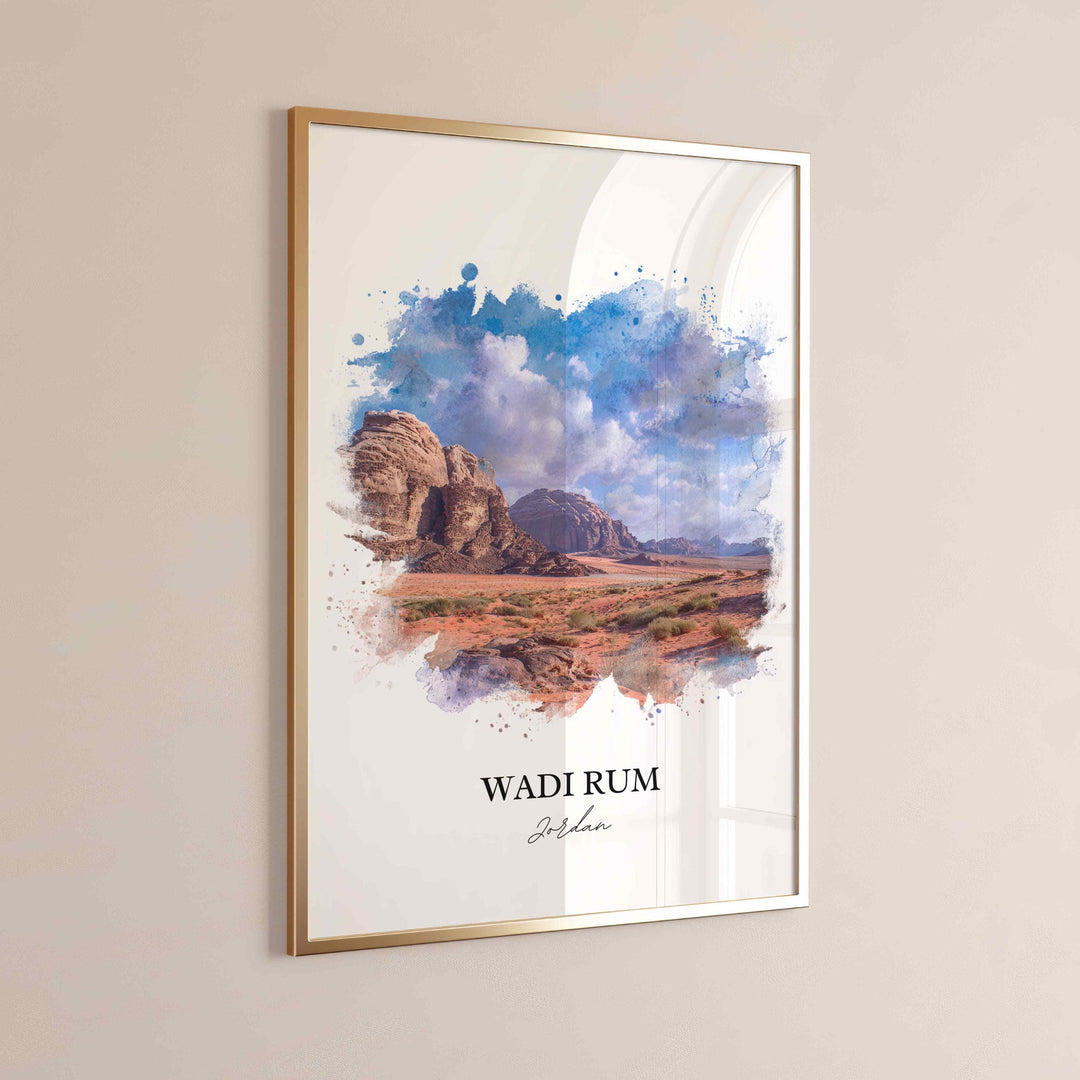 Wadi Rum, Jordan – Watercolor Art Print
