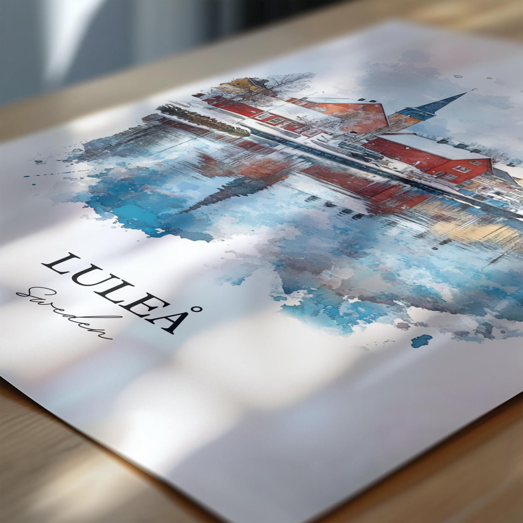 Luleå Travel Print Wall Art Luleå Wall Hanging Home Décor Luleå Gift Art Lovers Sweden Art Lover Gift Luleå Poster