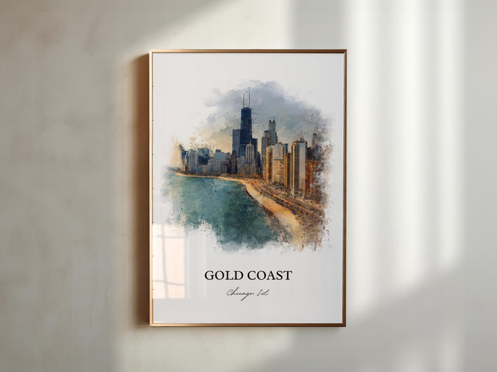 Gold Coast, Chicago, Illinois – Watercolor Art Print