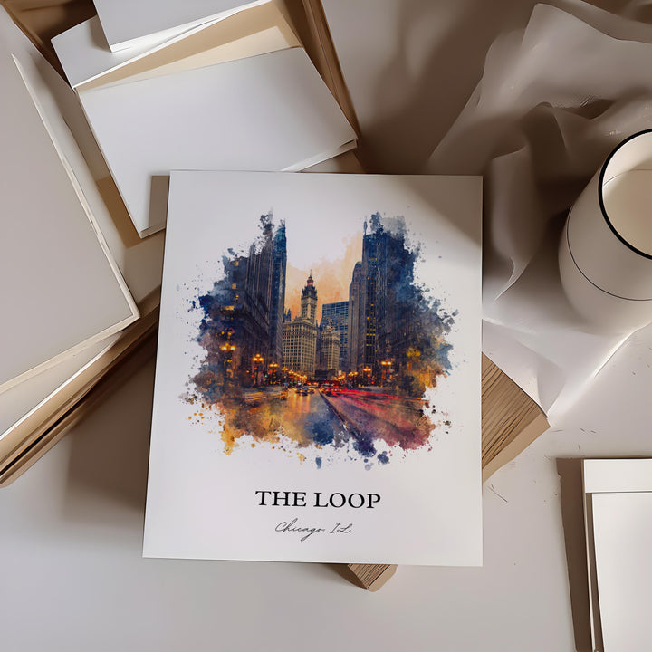 The Loop, Chicago Illinois – Watercolor Art Print