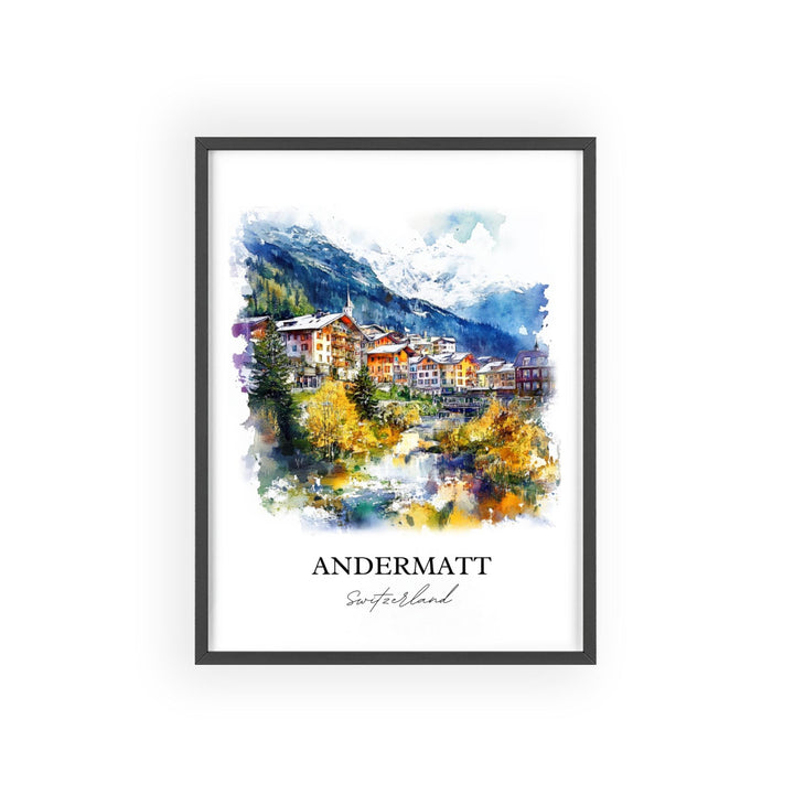Andermatt Travel Print Wall Art Andermatt Wall Hanging Home Décor Andermatt Gift Art Lovers Switzerland Art Lover Gift Andermatt Poster