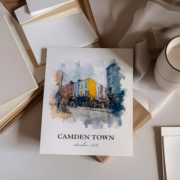 Camden Town, England – Watercolor Art Print
