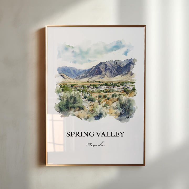 Spring Valley NV Wall Art, Las Vegas Print, Clark County Watercolor Art, Amsterdam Gift, Travel Print, Travel Poster, Housewarming Gift