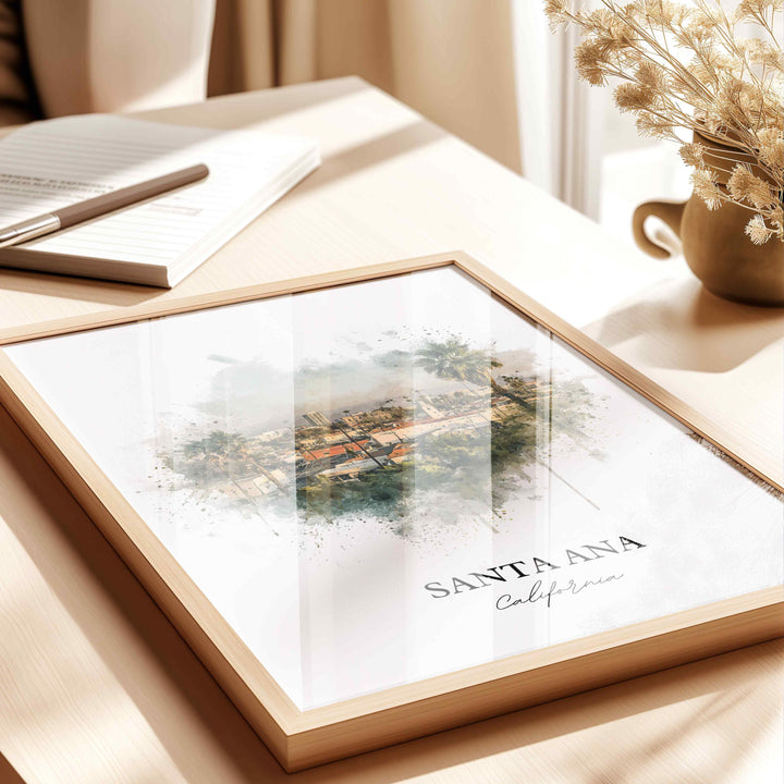 Santa Ana, California – Watercolor Art Print