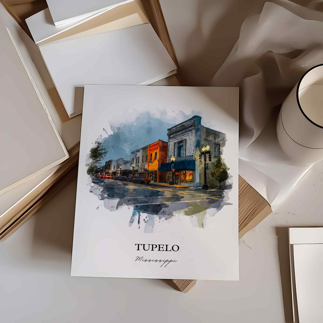 Tupelo, Mississippi – Watercolor Art Print