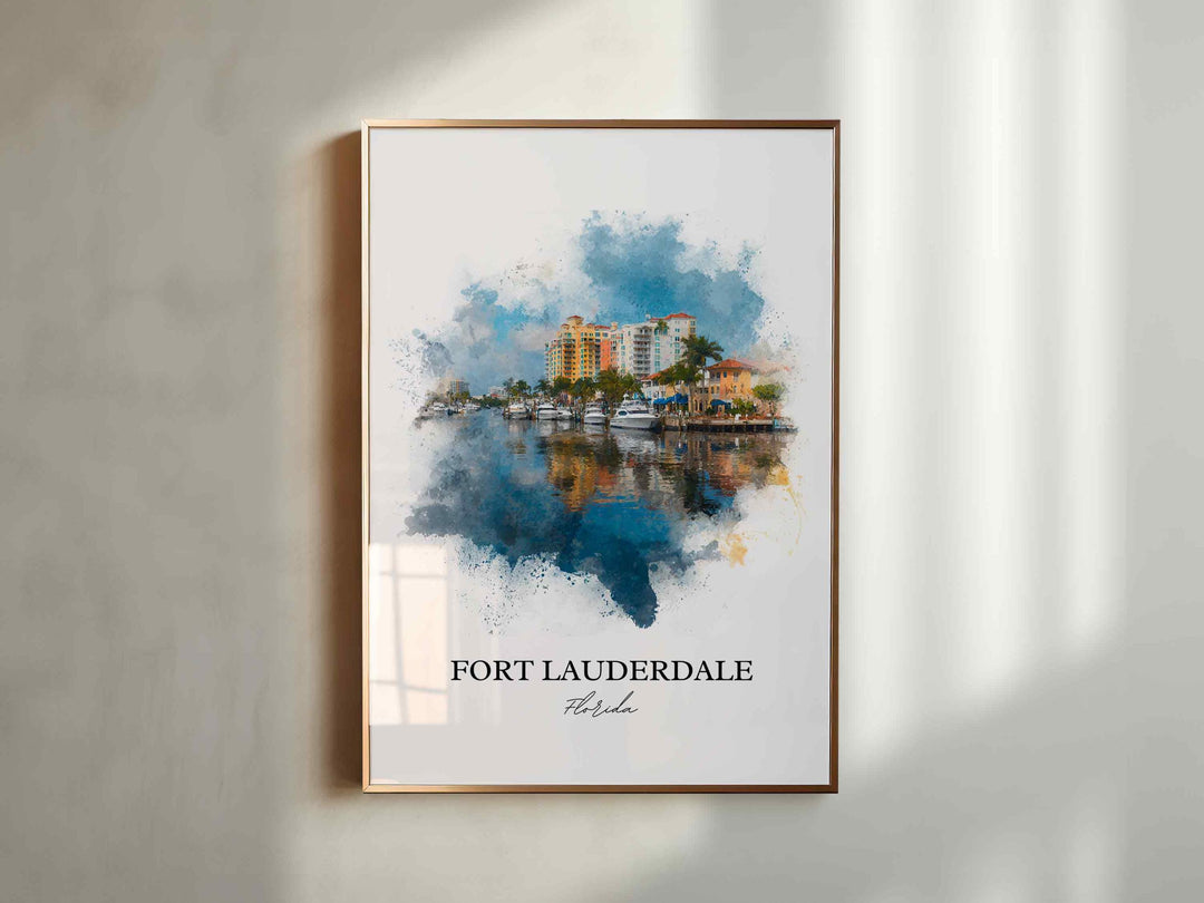 Fort Lauderdale, Florida – Watercolor Art Print