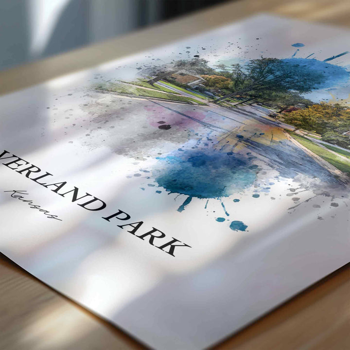 Overland Park, Kansas – Watercolor Art Print