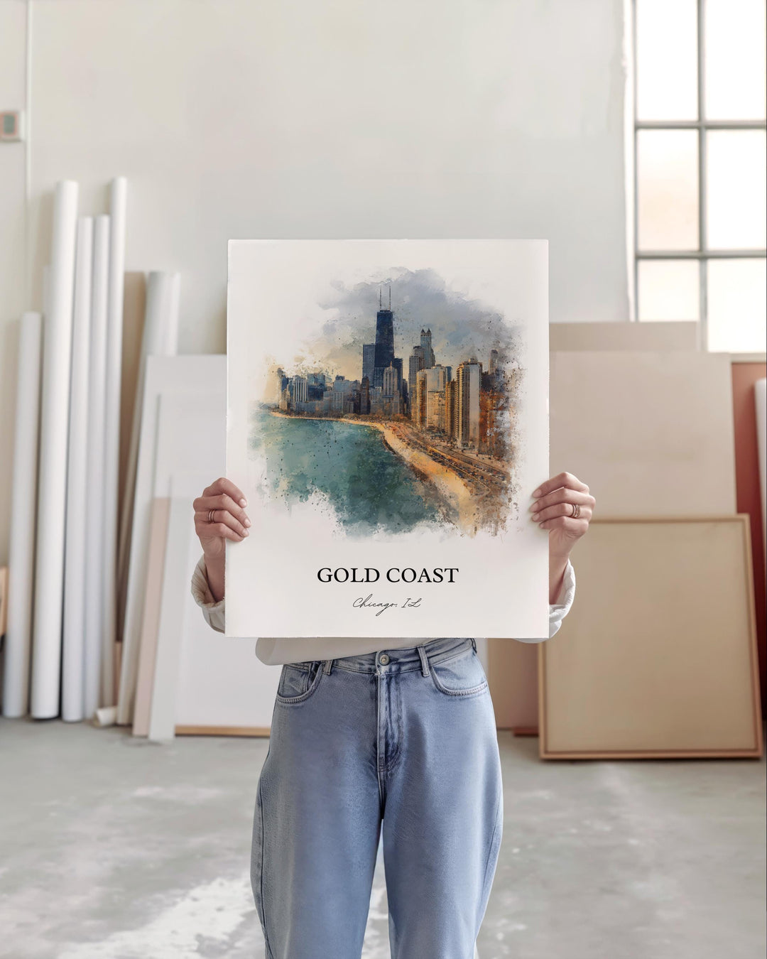 Gold Coast, Chicago, Illinois – Watercolor Art Print