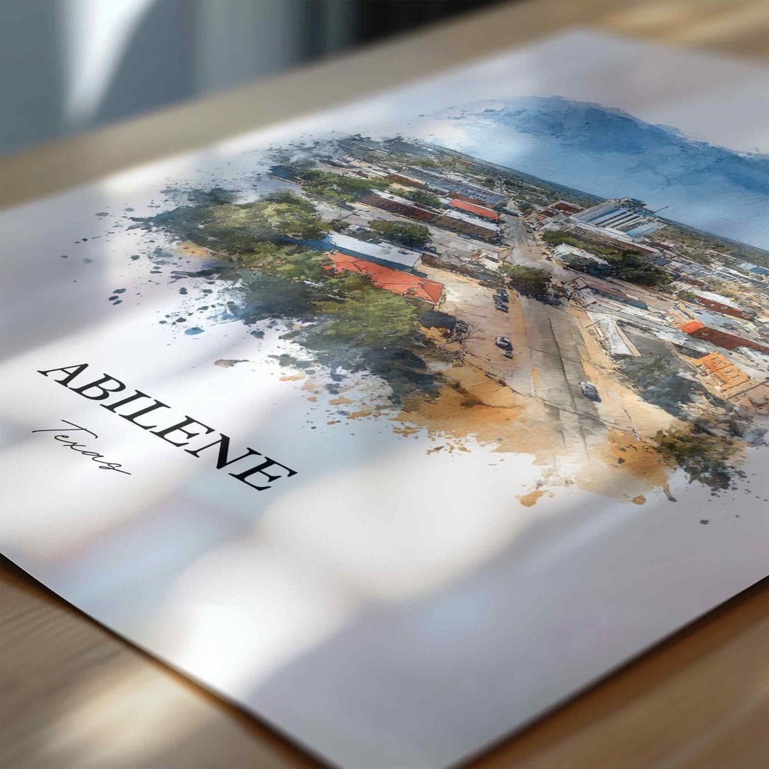 Abilene, Texas – Watercolor Art Print