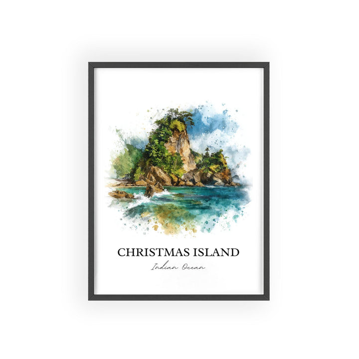 Christmas Island Wall Art, Java Print, Java Indonesia Watercolor Art, Christmas Island Gift, Travel Print, Travel Poster, Housewarming Gift