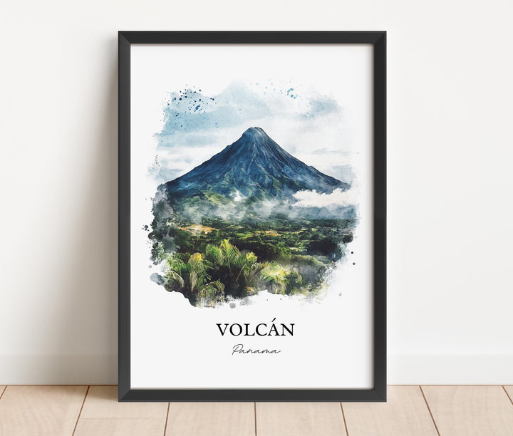 Volcán Panama Wall Art, Tierras Altas Print, Panama Watercolor Art, Volcán Panama Gift, Travel Print, Travel Poster, Housewarming Gift