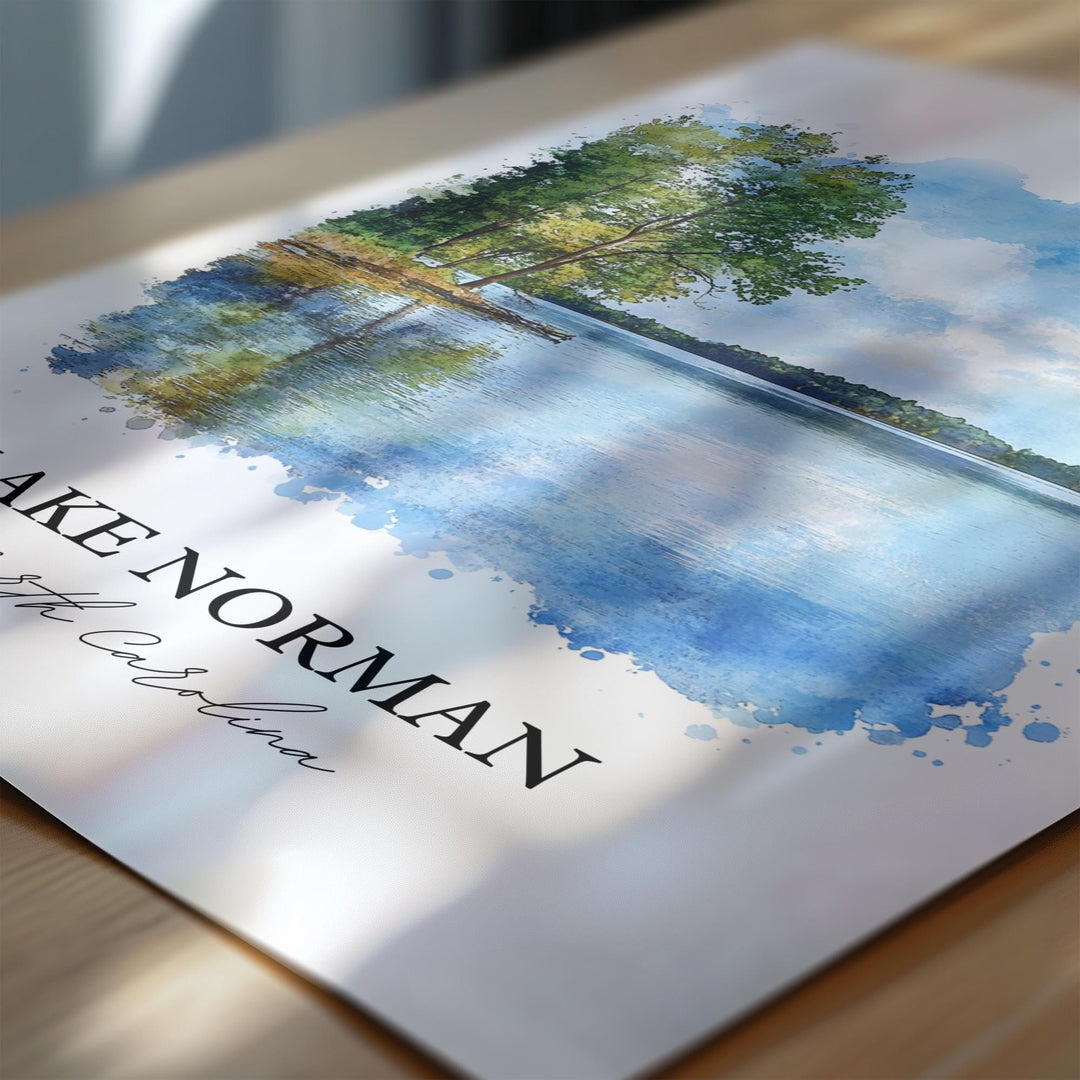 Lake Norman, NC, USA – Watercolor Art Print