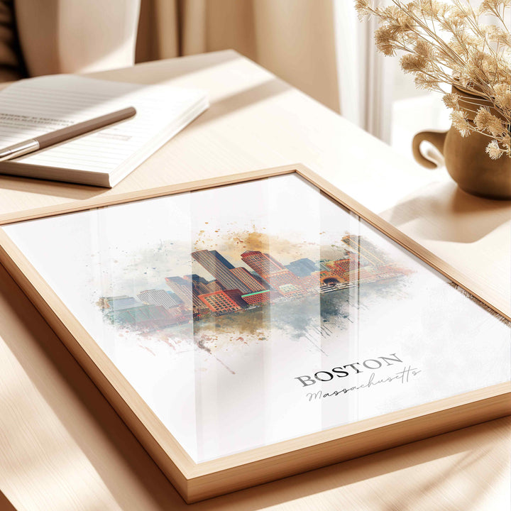 Boston, Massachusetts, USA – Watercolor Art Print