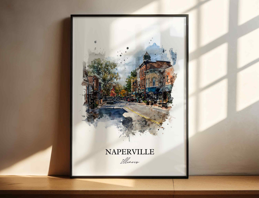 Naperville, Illinois – Watercolor Art Print