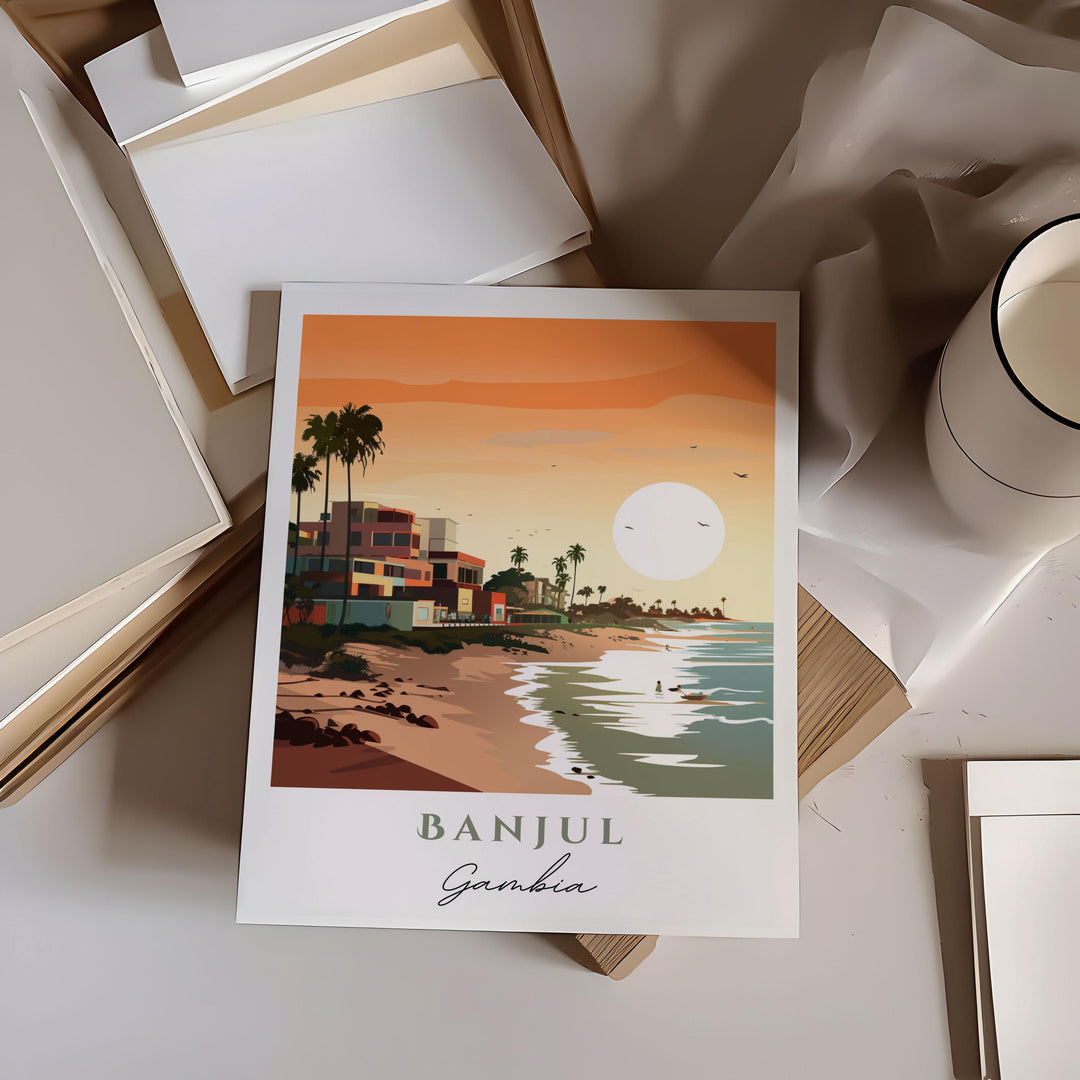 Banjul Gambia wall art - Gambia, Banjul poster, Banjul Wedding gift, Gambia Africa Birthday present, Custom Text, Personalized Gift