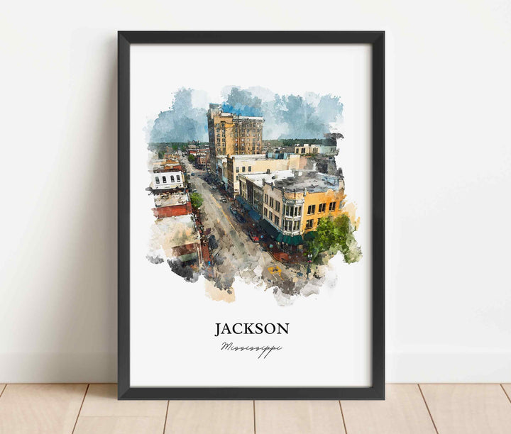 Jackson, Mississippi – Watercolor Art Print