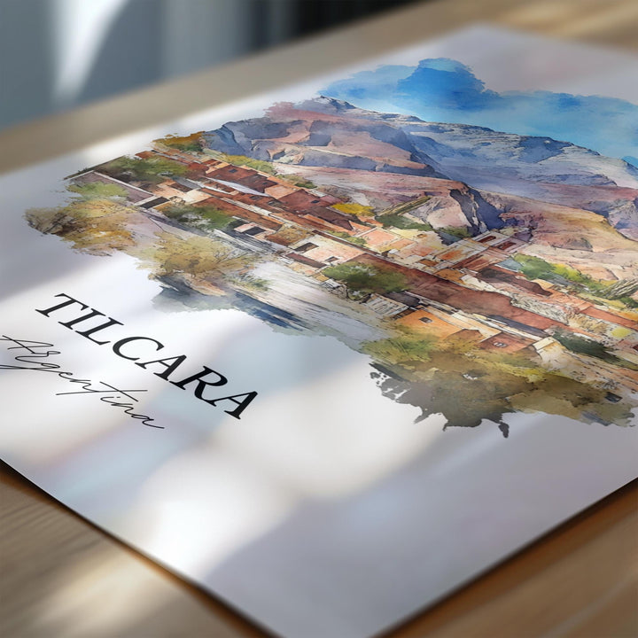Tilcara Argentina Wall Art, Jujuy Print, Argentina Watercolor Art, Tilcara Argentina Gift, Travel Print, Travel Poster, Housewarming Gift