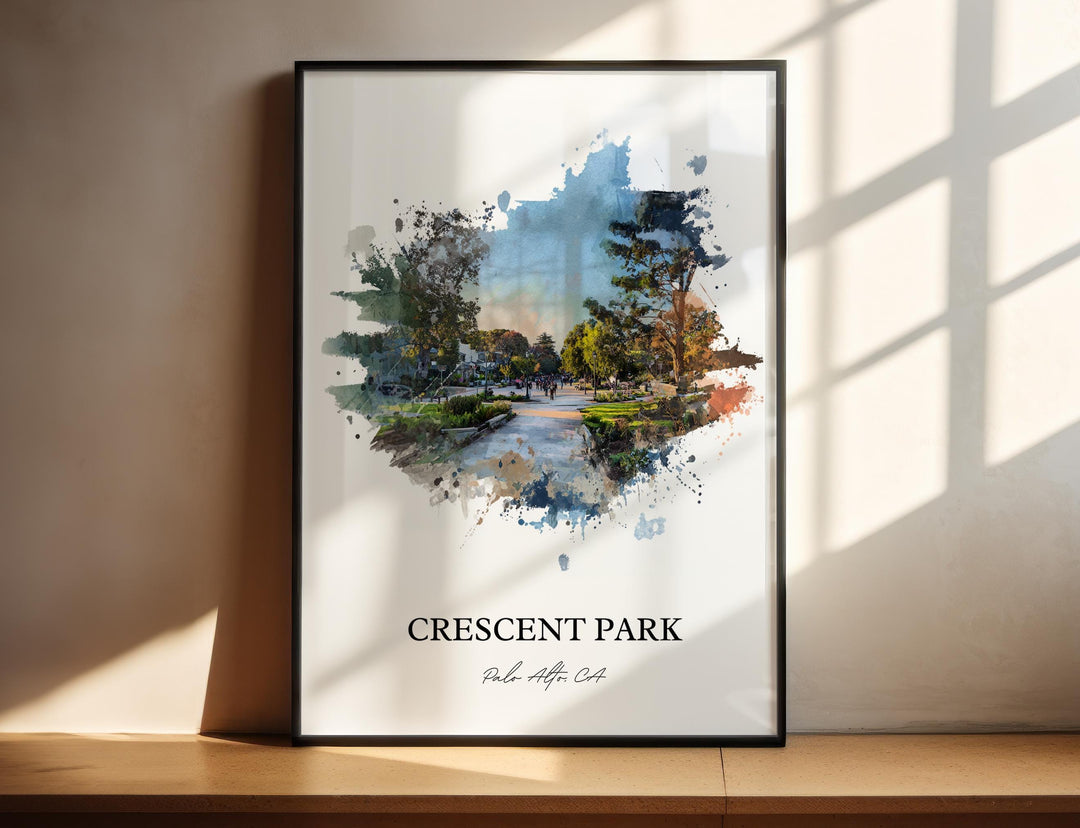 Crescent Park, California – Watercolor Art Print