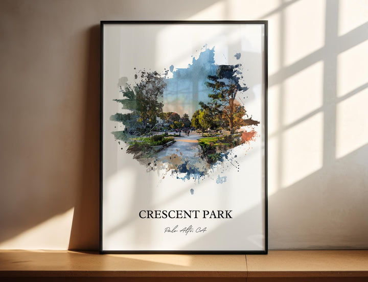 Crescent Park, California – Watercolor Art Print