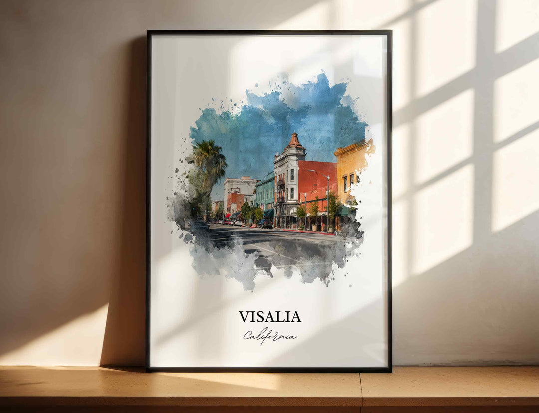Visalia, California – Watercolor Art Print
