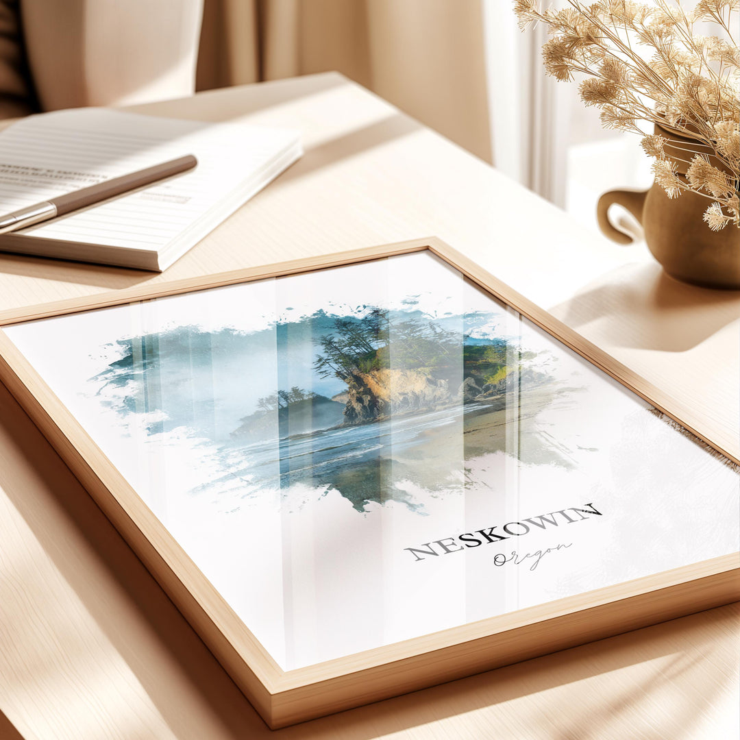 Neskowin, Oregon – Watercolor Art Print