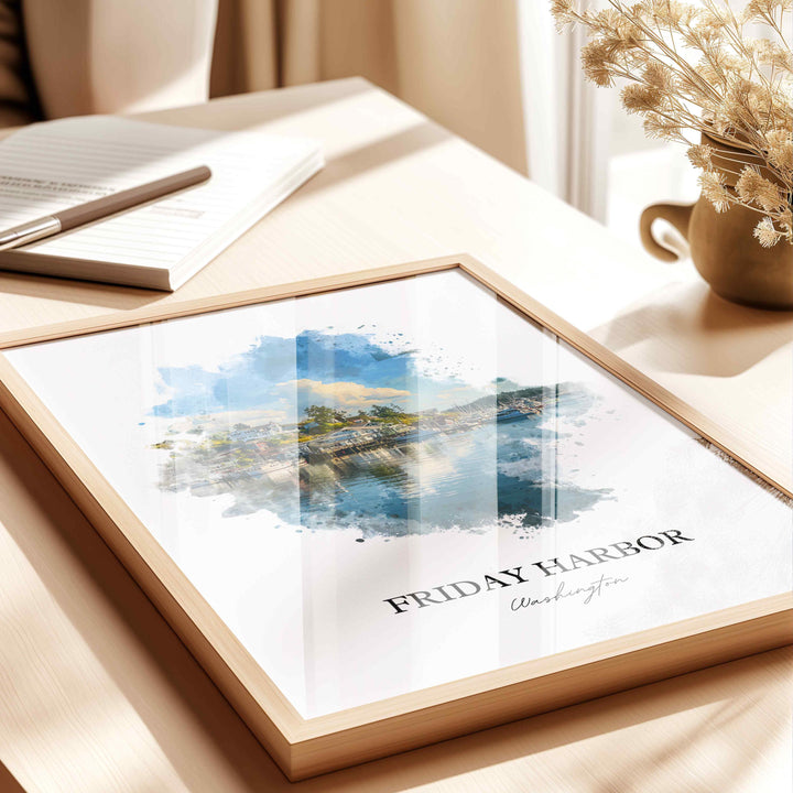 Friday Harbor, WA – Watercolor Art Print
