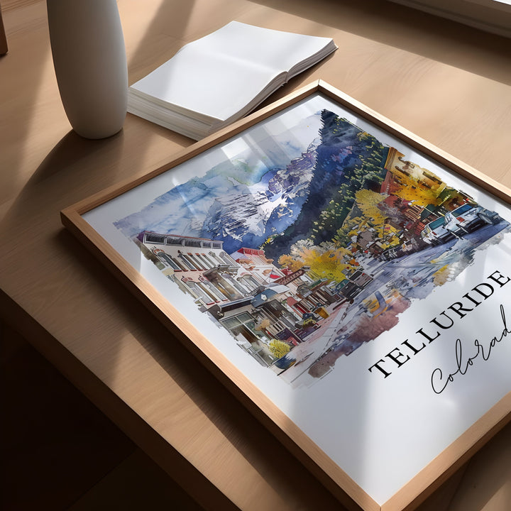 Telluride CO Wall Art, Telluride Print, Telluride CO Watercolor, Telluride Gift, Telluride