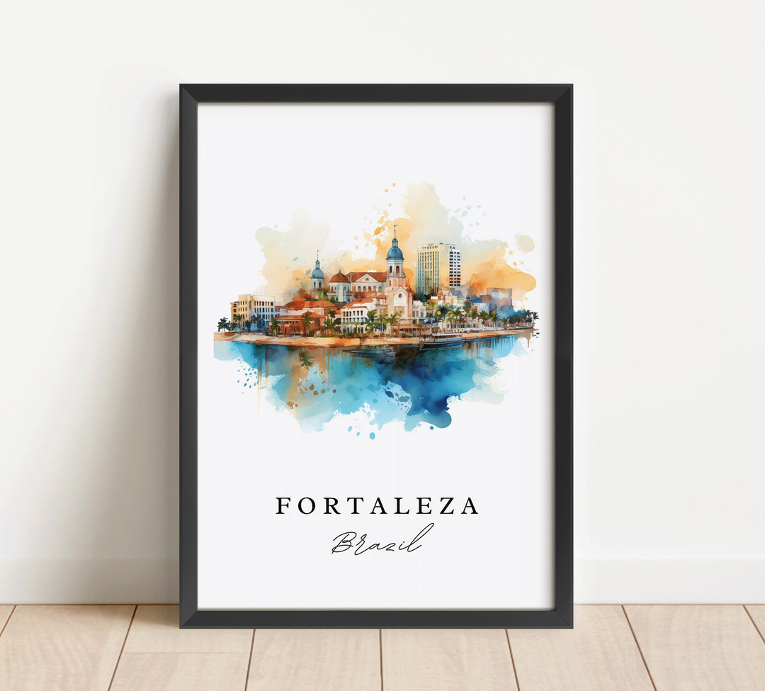 Fortaleza Brazil wall art - Brazil, Fortaleza poster, Wedding gift, Birthday present, Custom Text, Personalized Gift