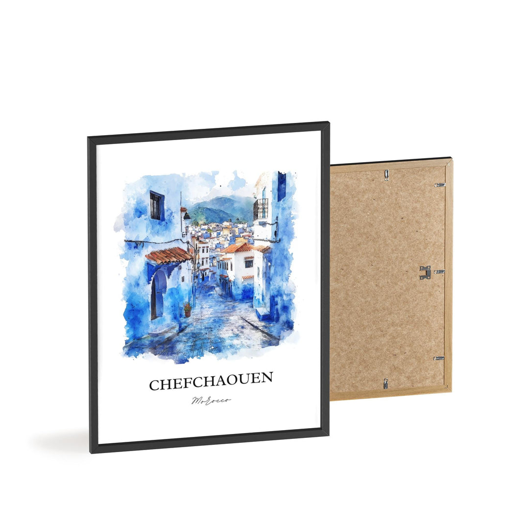 Chefchaouen, Morocco – Watercolor Art Print