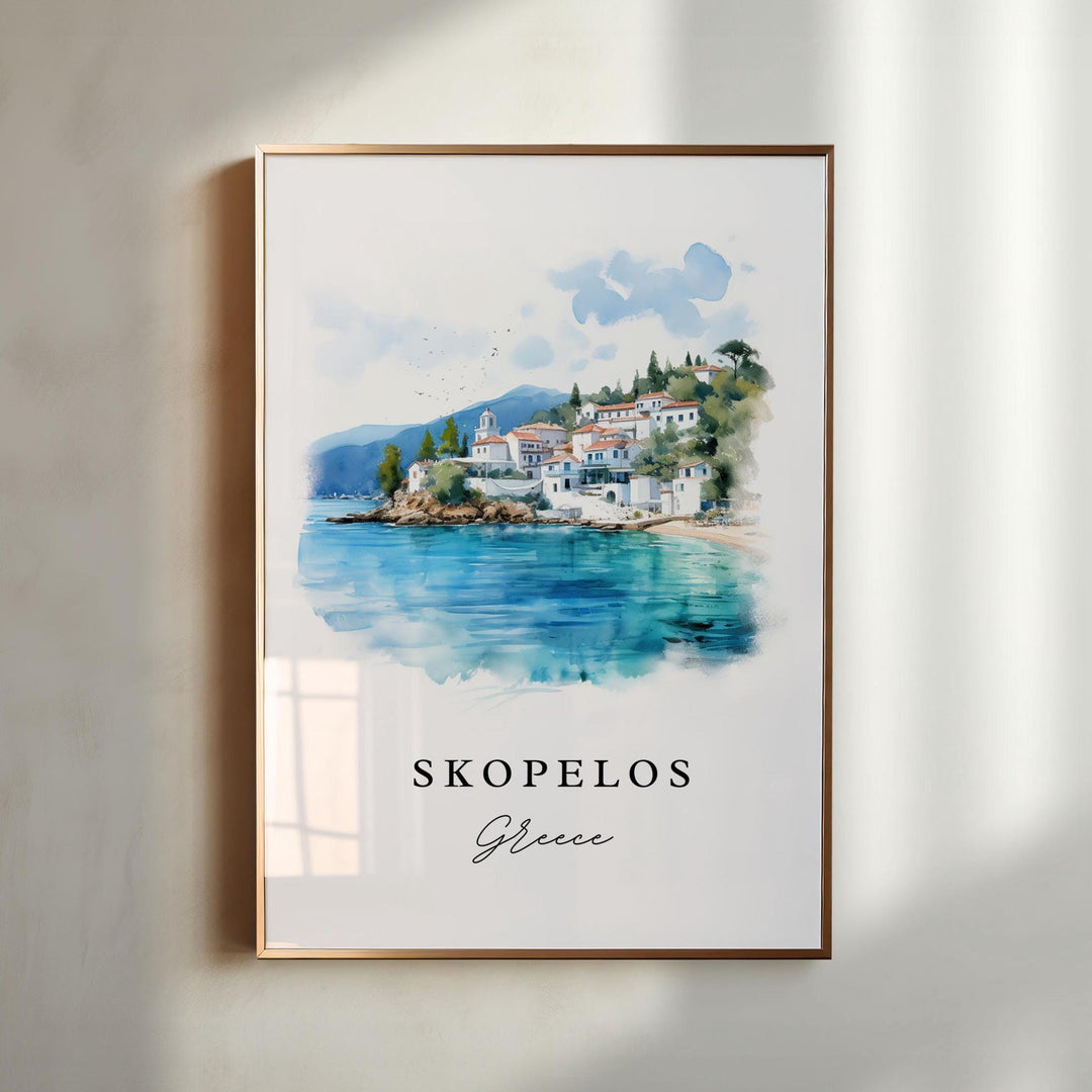 Skopelos Greece wall art - Greece, Skopelos poster print, Skopelos Wedding gift, Birthday present, Custom Text, Perfect Gift