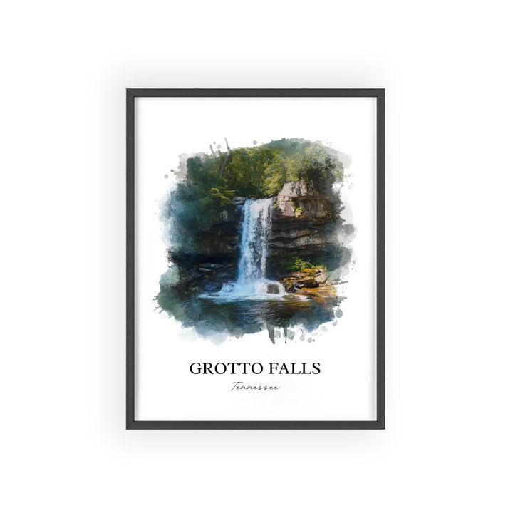 Grotto Falls Wall Art, Sevier County TN Print, Tennessee Watercolor Art, Grotto Falls Gift, Travel Print, Travel Poster, Housewarming Gift