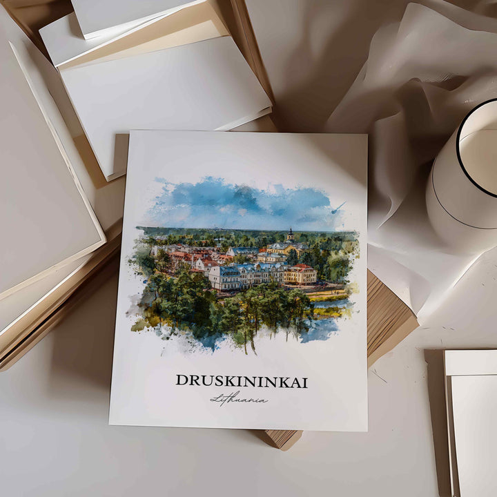 Druskininkai, Lithuania – Watercolor Art Print